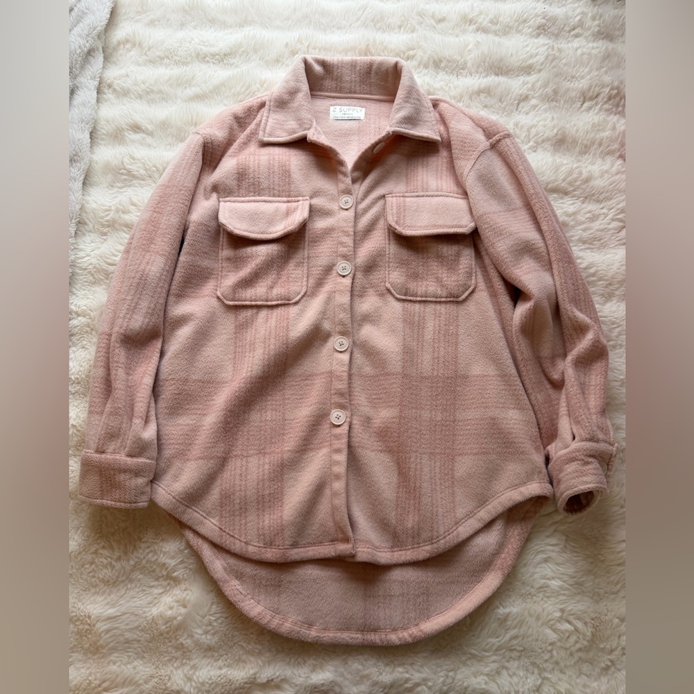 Z Supply Soft Pink Fleece Jacket